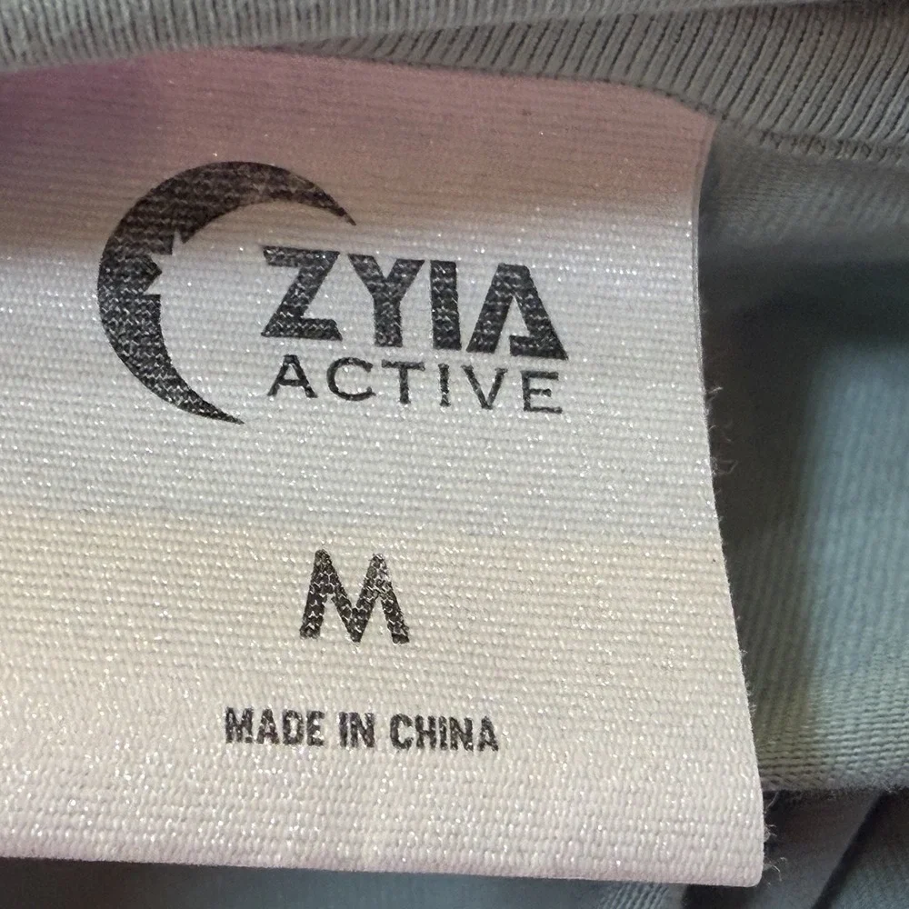 Zyia Active Athletic T-Shirt Mens Sz Medium Green Short Sleeve Crew Neck Stretch
